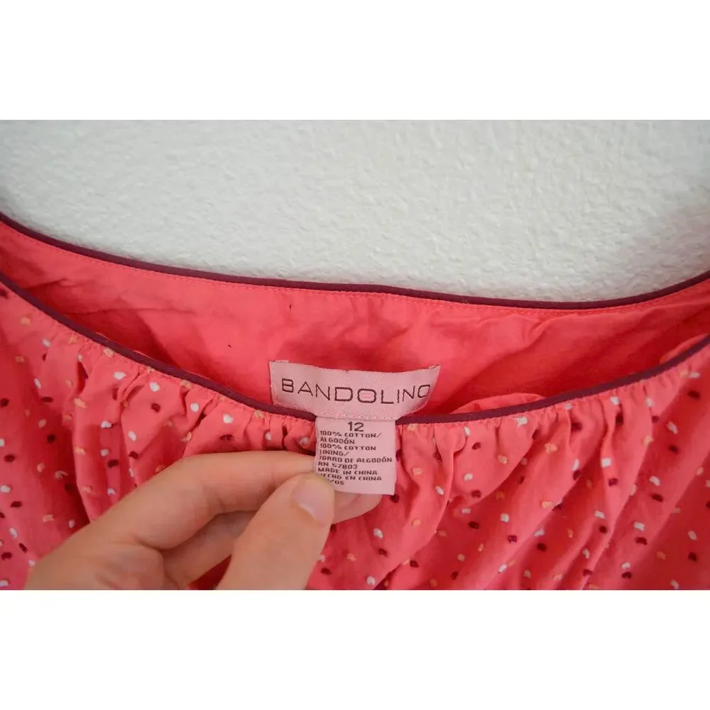 Y2K Cotton Ribbon Trim Dot Print Camisole Size Large